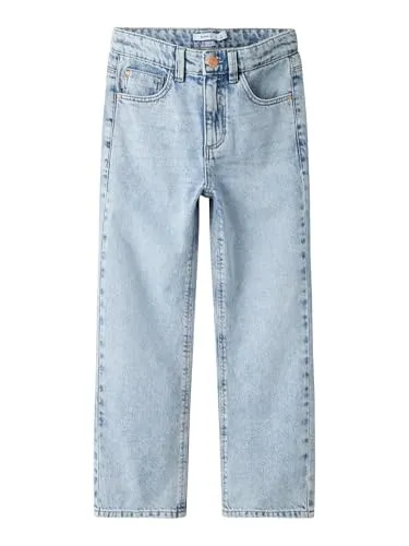 NAME IT Girl Jeans Straight Fit - Mädchen-Jeanshosen aus 80% Baumwolle und 20% recycelter Baumwolle, umweltfreundlich und komfortabel für den Alltag.