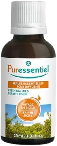 Puressentiel - Diffuse Reise nach Sizilien - Duftmischung - Ätherische Öle zur Diffusion - Zerstäuber Zen - 100% rein und natürlich - Mit fruchtigen, sanften und belebenden Noten - 30 ml