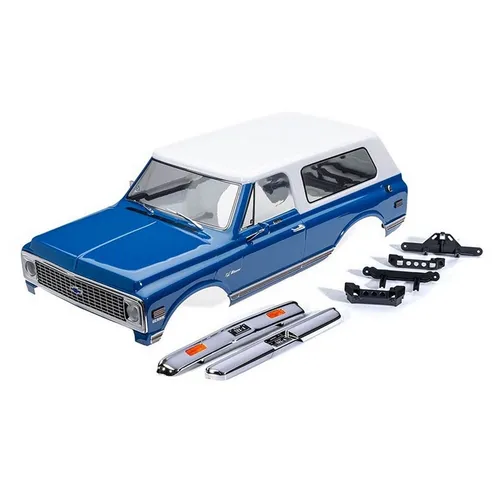 Traxxas 9130-BLWT Karosserie Chevrolet Blazer 1972 - Karosserie für RC-Autos, komplett in blau/weiß, ideal für individuelle Anpassungen und verbessertes Fahrverhalten.