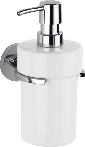 Wenko Seifenspender Isera UV-Loc - Wandmontage, Keramik, 360ml - Eleganter Seifenspender aus weißer Keramik mit innovativem UV-Loc Klebesystem für einfache Wandmontage ohne Bohren. Ideal für eine stilvolle und praktische Badgestaltung.