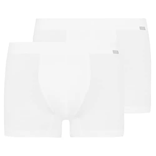 HANRO Herren Cotton Essentials Pants TwoPack Hipster - Weiß, 52 (L) - Herren-Slips im Doppelpack mit optimaler Passform aus 92% Baumwolle und Elasthan, sportivem Melange-Gummi und HANRO-Logo für höchsten Tragekomfort.