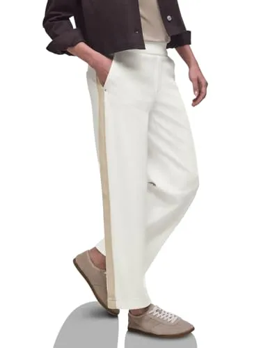 Street One Wide Leg Hose mit Gallonstreifen Off White 42