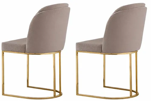 Elegantes Paar Esszimmerstühle mit weichem Stoffbezug und goldfarbenem Rahmen - Moderne Esszimmerstühle mit einem stilvollen Design. Der weiche Bezug und das robuste Metallgestell bieten Komfort und Eleganz für Ihr Zuhause. Maße: 54 x 54 x 84 cm.