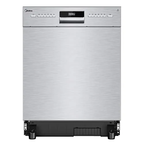 Midea Geschirrspüler Unterbau MDWEU1435XSS-W, 14 Maßgedecke - Teilintegrierbarer Geschirrspüler mit WIFI und Extra Trocknung, 7 Programme und leiser Betrieb bei 47dB - für flexibles und effizientes Geschirrspülen.
