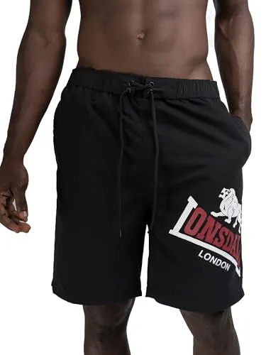 Lonsdale Boardshorts Badeshorts schwarz L - Herren-Bademode in sportlichem Design, schnell trocknend und ideal für Beachvolleyball oder Schwimmen. Mit elastischem Bund und praktischen Taschen.