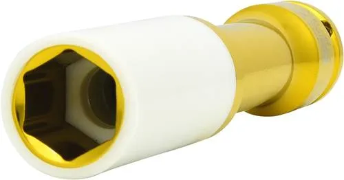 KS Tools 515.2041 Kraft-Steckschlüsseleinsatz 19mm - Radverschraubungs-Steckschlüssel, extra lange Ausführung mit kunststoffummantelter Hülse für beschädigungsfreies Arbeiten an Alu-Felgen.