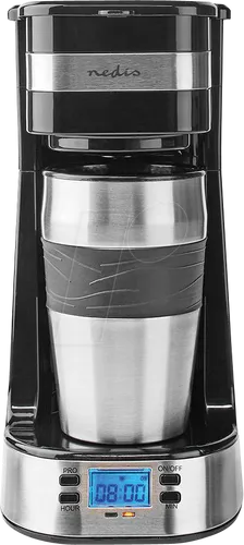 NEDIS Kaffeemaschine - Filter Kaffee 0.4 l, 1 Tasse mit Timer, perfekt für schnellen Kaffeegenuss unterwegs und einfach zu bedienen