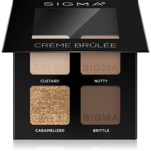 Sigma Beauty Quad Lidschattenpalette Crème Brûlée 4 g - Lidschatten-Palette mit 4 g, intensiv pigmentierte Farben für vielfältige Looks – von dezent bis dramatisch, vegan und einfach zu verblenden.