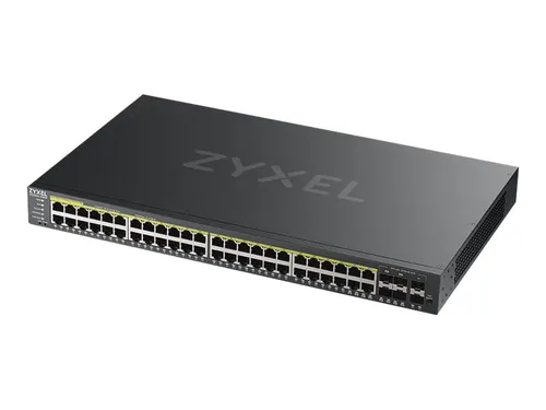 ZyXEL GS2220-50HP Managed Switch - Managed Switch mit 44 x 10/100/1000 PoE+ Ports und 375 W Power Budget, ideal für flexible Netzwerkinfrastrukturen in Unternehmen.