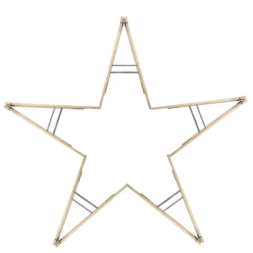 FIXKRAFT Weihnachtsstern DIY Stern Deko Outdoor für Weihnachten Arbeitsbock 5er Set Unterstellböcke aus Holz Tischbeine Klappbar Holzbock Sägebock Klappbock Holzklappbock Montagestütze