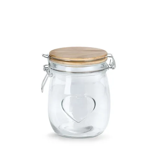 Vorratsglas mit Herzmotiv und Bügelverschluss 750 ml Ø11 x 14,2 cm