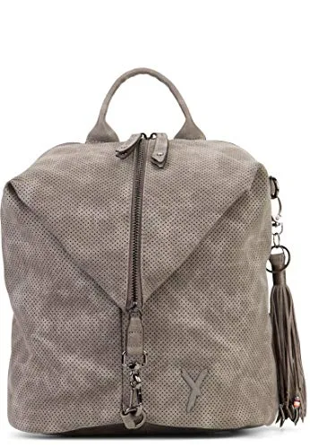 SURI FREY Rucksack SFY Romy 12405 - Modischer Tagesrucksack für Damen aus hochwertigem Feinsynthetik, PETA-Approved Vegan, mit verstellbaren Riemen und praktischem Reißverschlussfach.