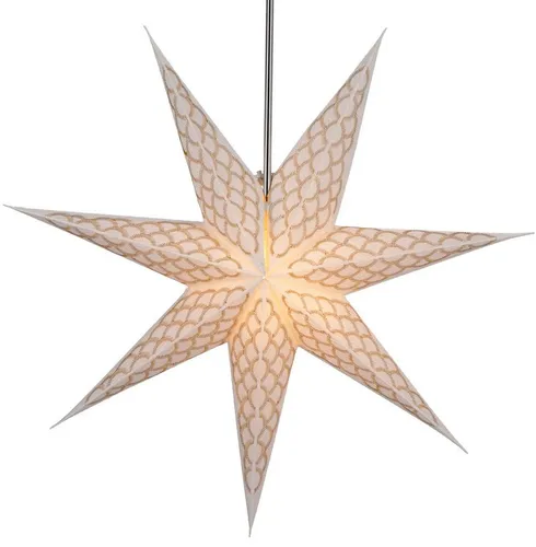 Guru-Shop Papiersterne Faltbarer Advents Leucht Papierstern,.. weiß