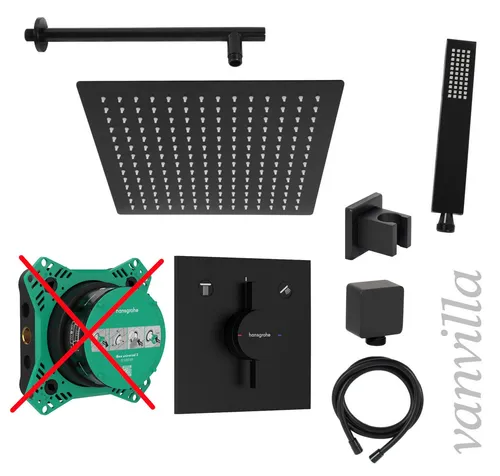 vanvilla Duschset Regendusche Armatur Hansgrohe HGS281ob schwarz matt Unterputz