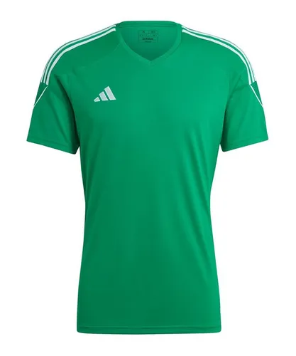 adidas Performance Tiro 23 Fußballtrikot S - Teamsport Kurzarmtrikot in grün|schwarz mit AEROREADY-Technologie für optimalen Feuchtigkeitstransport, ideal für Fußballmannschaften.