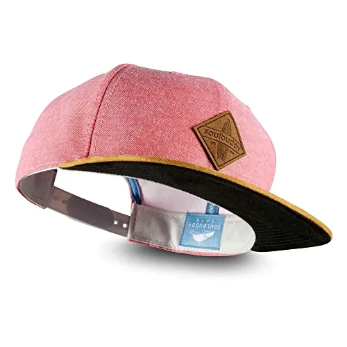 Soulbuddy Damen Snapback Cap – Verstellbare Baseball Cap in Hellrot - Stylische Damen- und Herren Cap mit verstellbarem Snapback-Verschluss für optimalen Sitz. Hochwertiger Stick und veganes Lederpatch. Ideal für sonnige Tage und als Geschenk für besondere Anlässe.