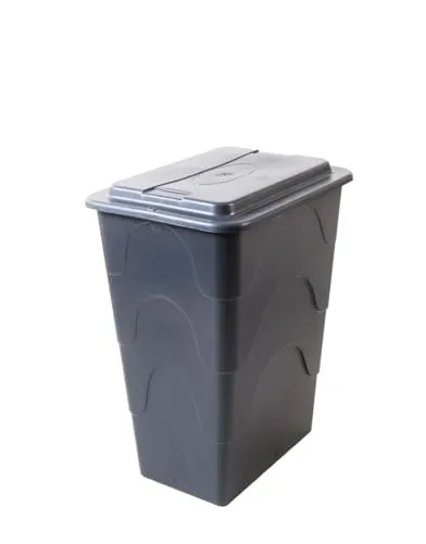 TrendLine Regentonne eckig 240 L grau mit Deckel und Hahn