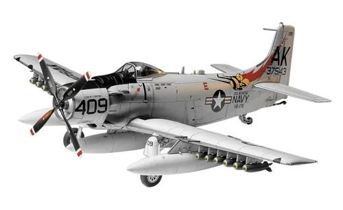 TAMIYA 61058 Douglas A-1H Skyraider 1:48 Model Kit - Flugzeug-Modellbausatz im Maßstab 1:48 aus hochwertigem Kunststoff, ideal für Militär-Enthusiasten und Hobbyisten, die detailgetreue Modelle schätzen.
