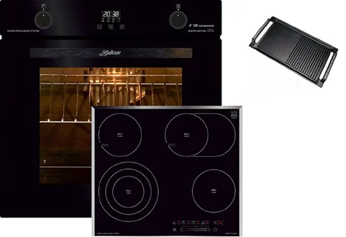 Kaiser Backofen-Set EH 6367 + KCT 6715 F mit Grillplatte - Exklusives Elektro-Backofen-Set mit 79L Volumen und 10 Funktionen. Das Glaskeramikkochfeld bietet schnelle Kochzonen und sicheres Kochen. Ideal für kreative Küchenchefs!