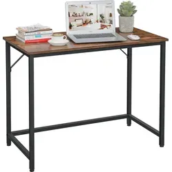 VASAGLE Computertisch im modernen Stil, 100 cm, braun - Moderner Schreibtisch mit robuster Holzspanplatte und Stahlgestell. Ideal für Homeoffice oder Schülerzimmer. Bietet viel Platz für Laptop und Unterlagen.