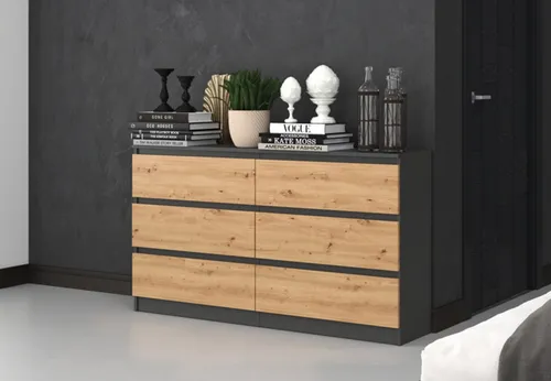 Home Collective Kommode Highboard Sideboard 140 cm - Schubladenkommode mit 6 Schubladen, ideal für Flur, Schlafzimmer oder Wohnzimmer. Robuste Bauweise aus 16mm Holzwerkstoff für hohe Stabilität und elegantes Design.