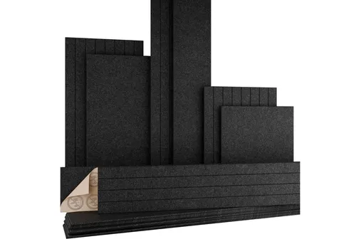 AKUSTIKO Schallschutzpaneel, (Selbstklebend 240x30cm - 1 Stück Anthrazit Akustik Wandpaneele Brandschutzklasse B-s1-d0 Panels Filz 9mm Hexim Decken- & Wandverkleidung Klangfilter Modul (0.72m)