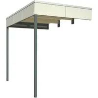 SKAN HOLZ CrossCube 3+4 Seitliche Überdachung in Hellgrau - Zubehör für Gartenhäuser, ideal für SKAN HOLZ CrossCube Modelle. Robuste Überdachung mit 10 mm Fassadenplatten und 19 mm starkem Profilholz, bietet optimalen Wetterschutz.