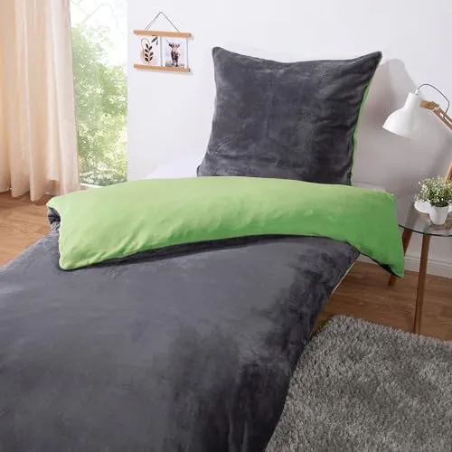 heimtexland Teddy Flanell Wende Bettwäsche Set - Kuschelig weich und warm für den Winter - Bettwäsche-Sets aus super softem Flanell mit Cashmere Touch, wärmend und atmungsaktiv - ideal für gemütliche Nächte im Winter. Set aus Kissen- und Bettbezug, pflegeleicht und schadstofffrei.