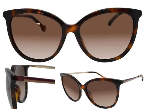 Carolina Herrera Sonnenbrille Sunglasses Glasses Brille SHE798 01AY Havana Bnwt