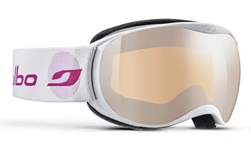 Julbo Atmo Jugendbrille, weiß/rosa Rahmen, Spectron 3 orangefarbene Gläser mit silberfarbenem Spiegel