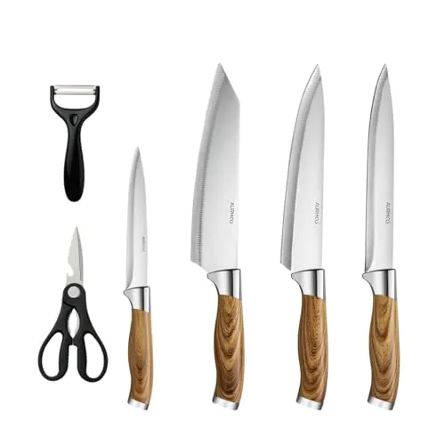 AURMOO Küchenmessersets Set 6-teilig, Messerset, Scharfes Küchenmesser,