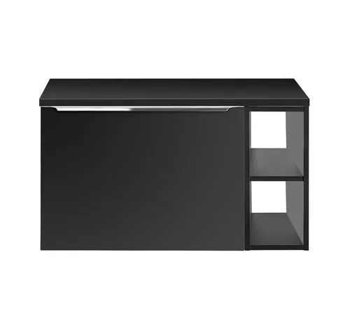 Lomadox Waschtisch PUEBLA-56-BLACK, 80 cm, schwarz matt