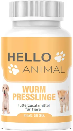 HelloAnimal® Wurm Presslinge Wurmkur für Katzen Hunde Entwurmung Wurmmittel
