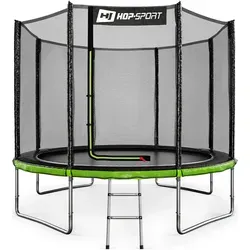 Hop-Sport Trampolin Outdoor - Ø 305 - Trampolin mit außenliegenden Sicherheitsnetz, stabiler Rahmenkonstruktion und Sicherheitszertifikaten - Kom... - Grün/Schwarz