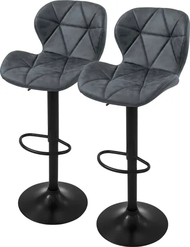 ML-DESIGN Gepolsterter Barhocker mit Rückenlehne, 360° drehbar (2 St) - Barhocker aus Kunstleder in Anthrazit, ideal für stilvolle Bistros oder moderne Küchen, mit bequemer Fußstütze und elegantem Design.