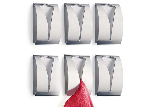 TECBULL Handtuchklemme Towel Clamp Handtuchhaken Edelstahl Handtuchhalter ohne Bohren, Geschirrtuchhalter, Küchentuchhalter, Spültuchhalter, selbstklebend