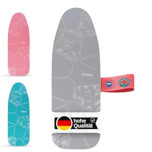 Silva Bügelbrettbezug 117x37 für Dampfbügelstation und Bügeleisen - Bügelbrettbezug aus 100% Baumwolle mit 5 mm Filzstärke, asbestfrei und ideal für müheloses, faltenfreies Bügeln.