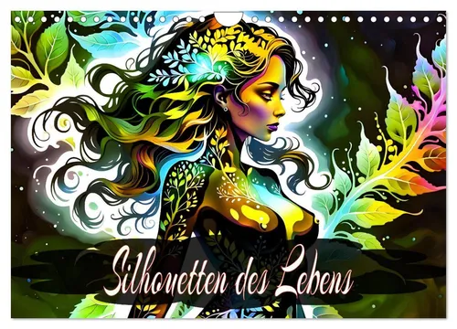 Dusanka Djeric | Silhouetten des Lebens (Wandkalender 2026 DIN A4 quer) - Kalender mit 14 kunstvollen Motiven, die das Thema Frau als Natur ein ganzes Jahr lang eindrucksvoll darstellen. Ideal für Kunstliebhaber und zur Verschönerung von Wohnräumen.