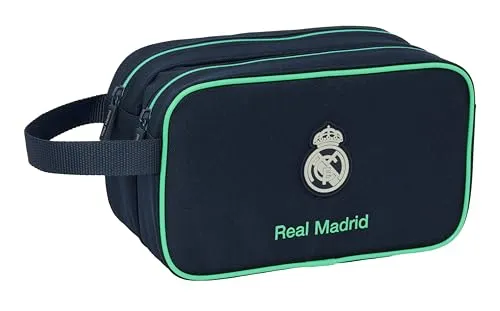 REAL Madrid 2. KIT 25/26 – Großer Kulturbeutel für Kinder - Kulturtasche für Schule und Freizeit, anpassbar an Trolley, mit robustem Design und 2 Jahren Garantie – ideal für den täglichen Gebrauch.