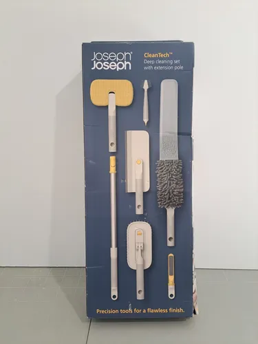 Joseph Joseph CleanTech Reinigungsset - Umfassendes Reinigungsset für das ganze Haus mit verlängerbarem Griff für höhere Reichweite und vielseitigen Werkzeugen für Glas, Fliesen und Oberflächen.