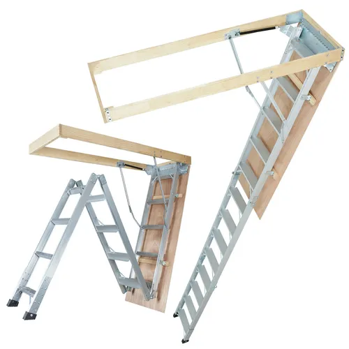 VEVOR Alu-Bodentreppe 3-teilige Klapptreppe 3.9m