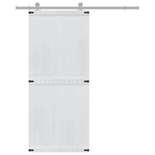 vidaXL Schiebetür Corona Weiß 90 x 210 cm - Moderne Schiebetür aus langlebigem Holzwerkstoff, ideal für Schlafzimmer oder Küche. Ihr platzsparendes Design und der sanfte Glemechanismus sorgen für einfache Handhabung und stilvolle Raumgestaltung.