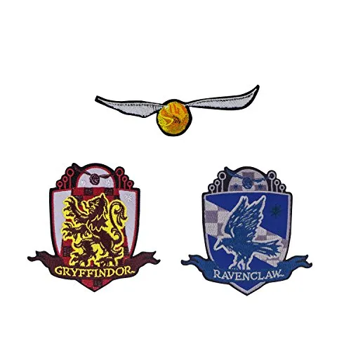 Cinereplicas - Harry Potter - 3er Set-Goldener Schnatz - Golden Snitch - Aufnäher Aufbügler Applikation - Iron-On Patches