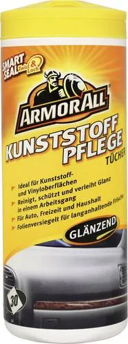 ARMOR ALL Pflegetuch Kunststoffpflegetücher 30 Stück glänzend - Reinigungssets für die Innenreinigung & -pflege, ideal für alle Fahrzeugmarken und sorgt für einen glänzenden Finish auf Kunststoffoberflächen.