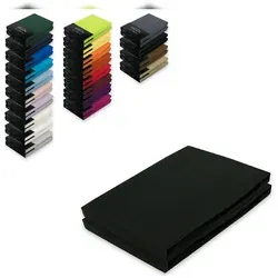 EXKLUSIV HEIMTEXTIL Jersey Spannbettlaken Doppelpack 60 x 120 - 70 x 140 cm Schwarz