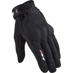 LS2 Dart II Motorrad Handschuhe, schwarz, Größe L für Männer - Motorradhandschuhe mit Touchscreen-kompatiblem Zeigefinger, ideal für sicheres Fahren und einfache Bedienung von Geräten unterwegs.