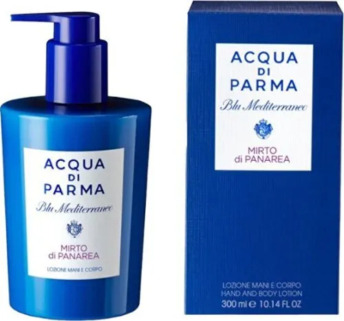 Acqua di Parma Blu Mediterraneo - Mirto di Panarea Hand & Body Lotion 300ml - Damenpflege mit 300 ml luxuriöser Hand & Body Lotion, versorgt die Haut intensiv mit Feuchtigkeit und hinterlässt einen frischen, mediterranen Duft.