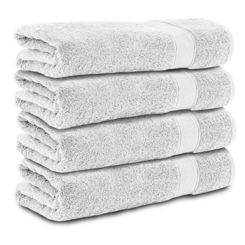 Komfortec 4er Duschtücher Set 70x140 cm aus 100% Baumwolle von Komfortec