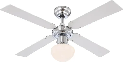 Deckenventilator mit Zugschalter und Beleuchtung 105 cm - Ventilatoren für optimale Luftzirkulation, energiesparend, 3 Geschwindigkeitsstufen und wendbare Flügel für individuelles Design, ideal für Räume bis 15 m².