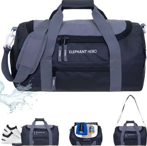 Sporttasche klein Jungen Elephant Hero Signature Tasche Gym Freizeit Schuhfach 42 cm 18 L Schule bag Kindertasche 13046 Color Block Schwarz Anthrazit